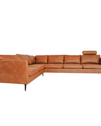 Jakob Højrevendt Hjørnesofa Cognac Sorte Ben - Nordic Design Sofa