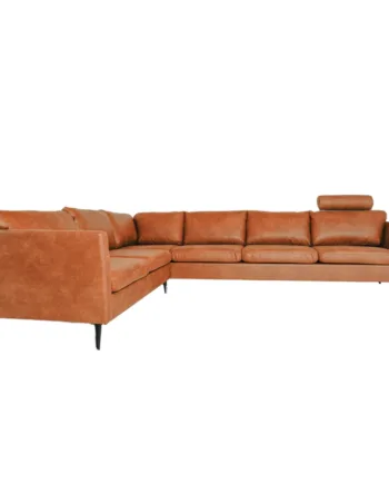 Jakob Hjørnesofa Cognac Sorte Ben - Nordic Design Sofa