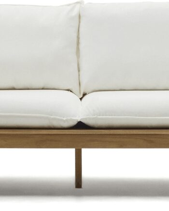 Hvid Udendørs Personers Sofa Kave Home Forcanera Massivt Teak Med Hynde - Kave Home Sofa  - 8433840841472