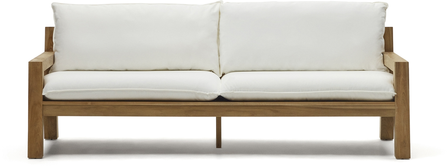 Hvid Udendørs Personers Sofa Kave Home Forcanera Massivt Teak Med Hynde - Kave Home Sofa - 8433840841472