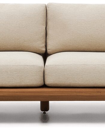 Natur Udendørs Personers Sofa Kave Home Turqueta Fsc Teak Med Aftagelige Farvede Pletafvisende Polypropylenbetræk - Kave Home Sofa  - 8433840897332