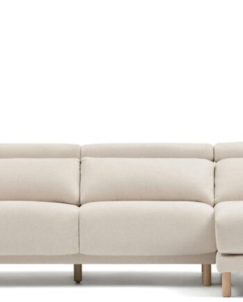 Hvid Polstret Chaiselong Sofa Kave Home Singa Højrevendt Rå Ecru 296x180x98 - Kave Home Sofa  - 8433840742564