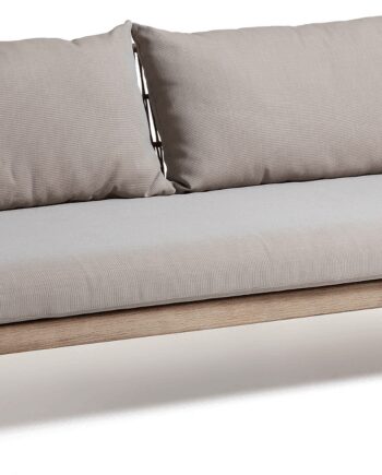 Beige/natur/grå Udendørs Personers Sofa Kave Home Belleny Massivt Eukalyptustræ Med Puder Madras Bestandig Beige Natur Grå - Kave Home Sofa  - 8433840360027