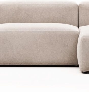 Beige Chaiselong Sofa Kave Home Blok Højrevendt Polstret Stof - Kave Home Sofa  - 8433840592923