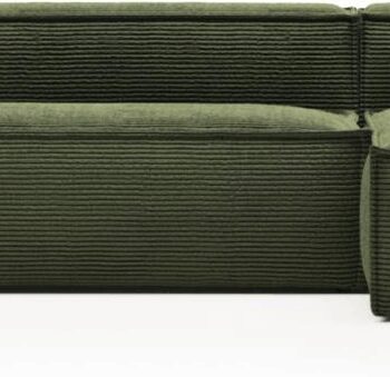 Grøn Chaiselong Sofa Kave Home Blok Højrevendt Personers Corduroy Polstret Stof - Kave Home Sofa  - 8433840716572