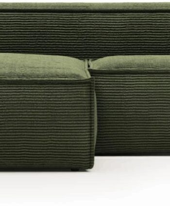 Grøn Chaiselong Sofa Kave Home Blok Fløjl Venstrevendt 240x174 - Kave Home Sofa  - 8433840716596