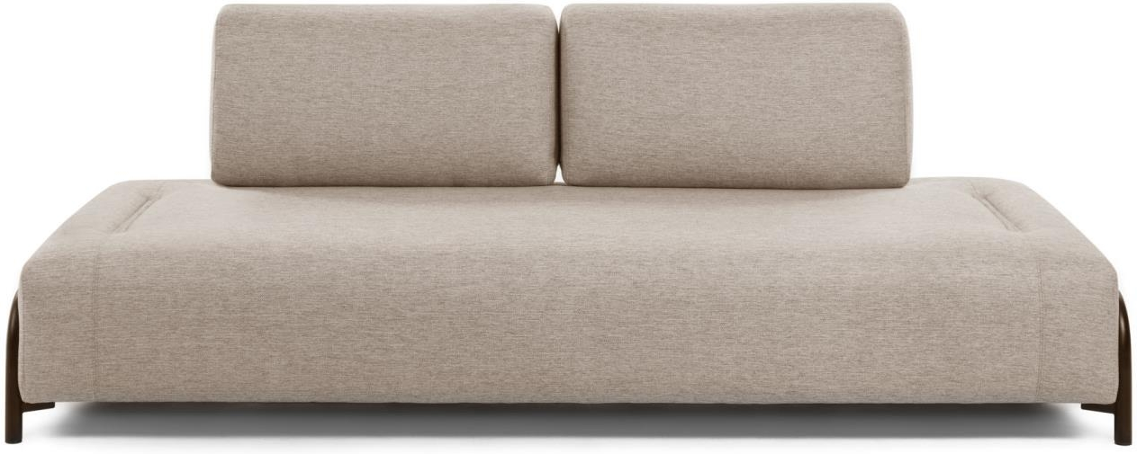 Beige/Sort Personers Sofa Kave Home Compo Beige Stof Nordisk Moderne Design Uden Armlæn - Kave Home Sofa - 8433840552941