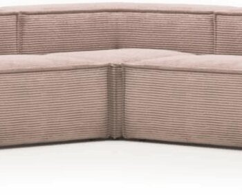Lyserød Hjørnesofa Kave Home Blok Corduroystof Sofa 320x320x69 Nordisk Vintage Moderne Design - Kave Home Sofa  - 8433840648965