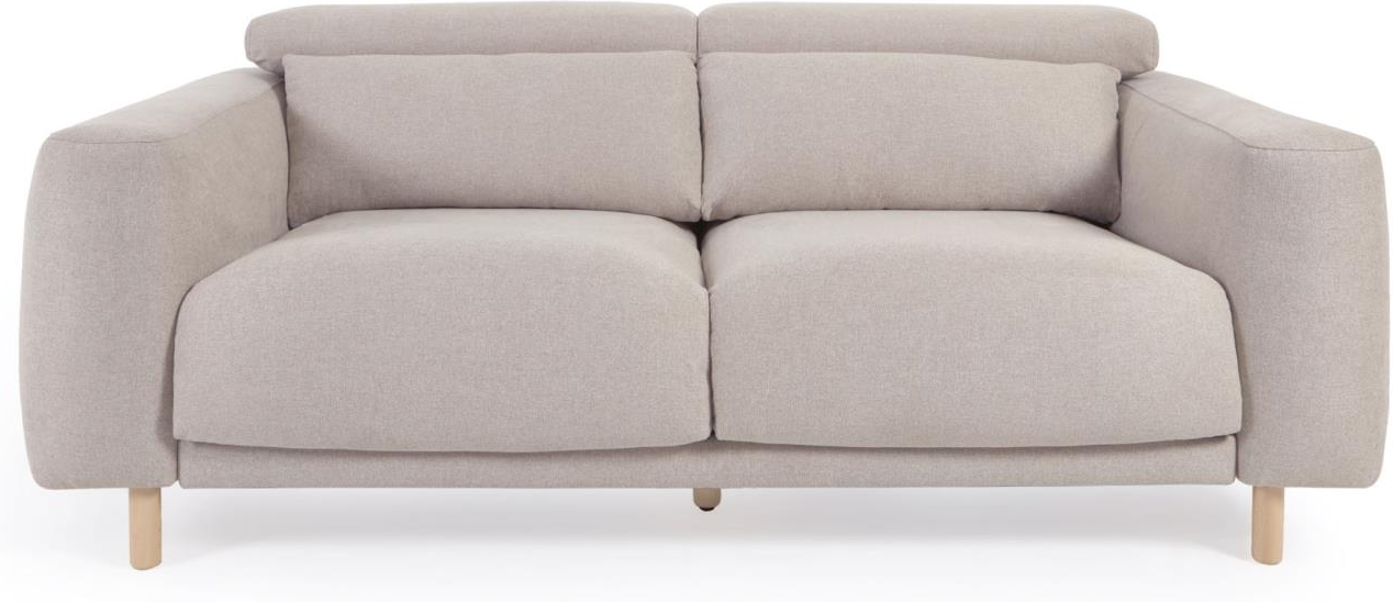 Beige Personers Sofa Kave Home Singa Nordisk Moderne Design Polstret Stof Aftagelige Puder Justerbare Nakkestøtter - Kave Home Sofa - 8433840742618