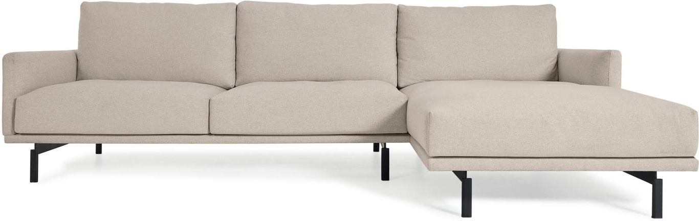 Beige Personers Chaiselong Sofa Kave Home Galene Nordisk Design Polstret Med Duneffekt Genanvendt Pet Højrevendt - Kave Home Sofa - 8433840729138