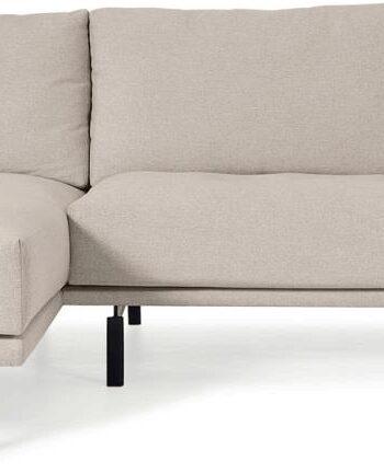 Beige Personers Chaiselong Sofa Kave Home Galene Moderne Nordisk Polstret Genbrugs Pet Metalben - Kave Home Sofa  - 8433840729145