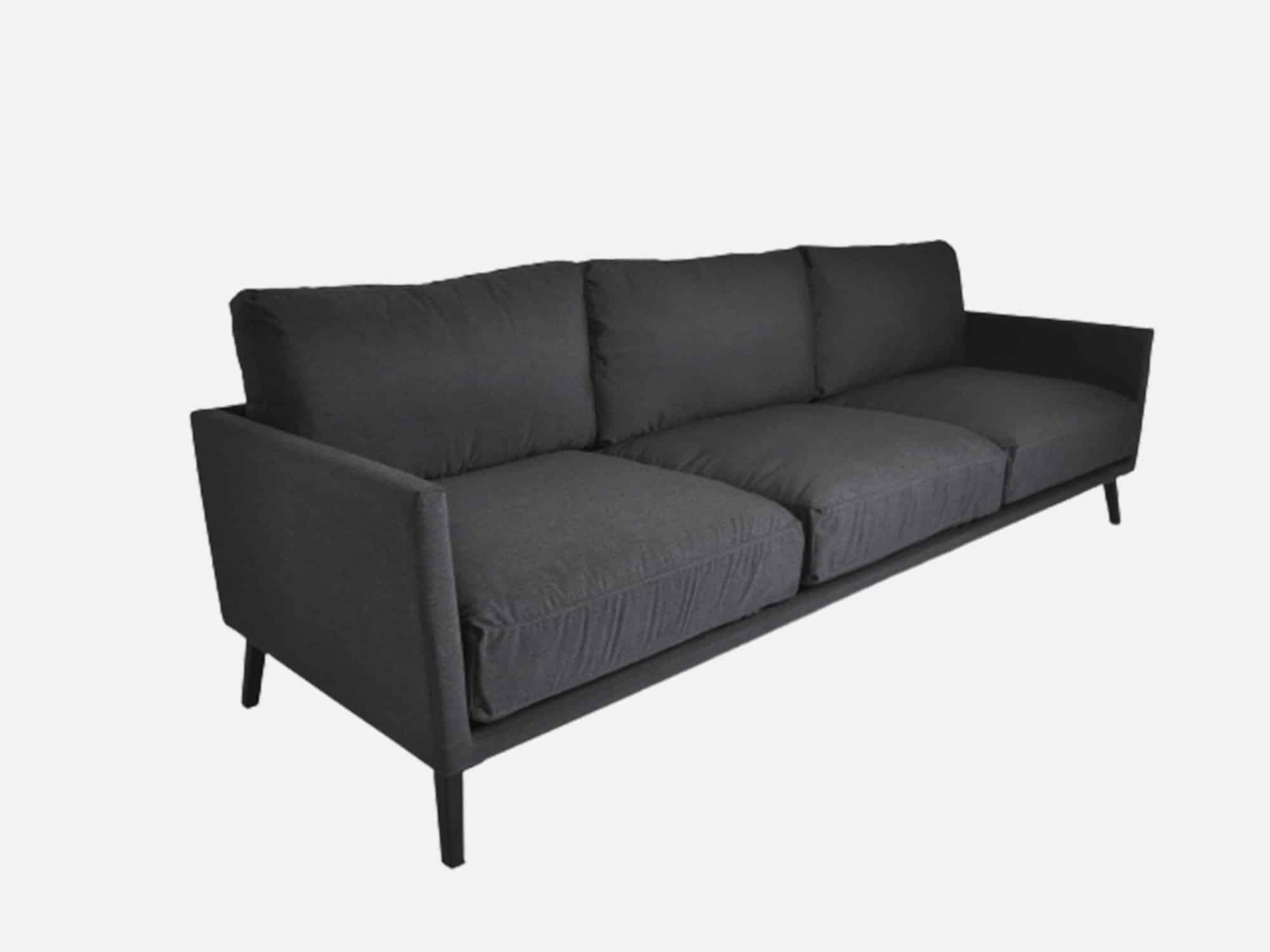 Sort Loungesofa Med Allweather Hynder - Sofa