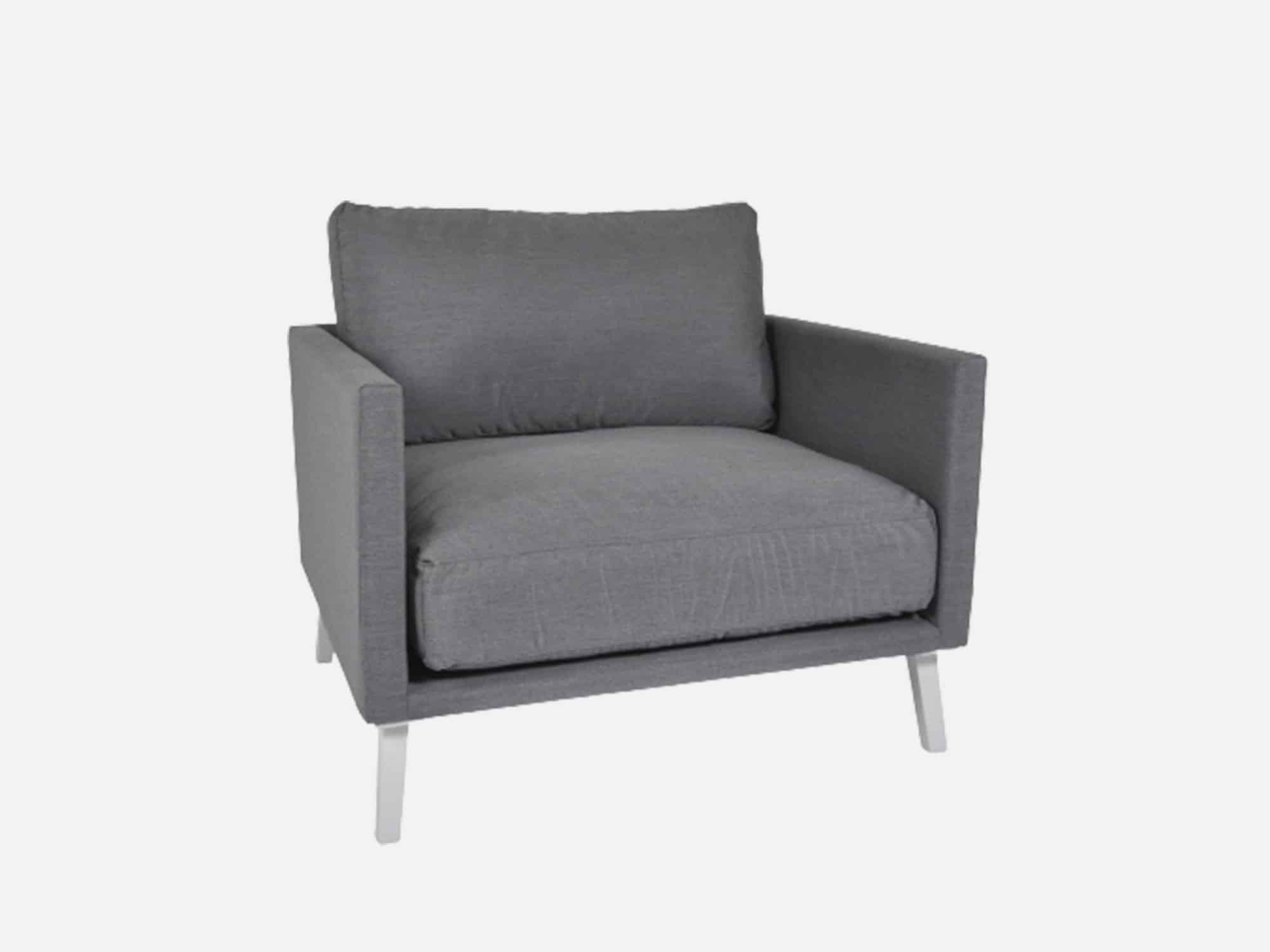 Grå Loungestol Med Allweather Hynder - Sofa