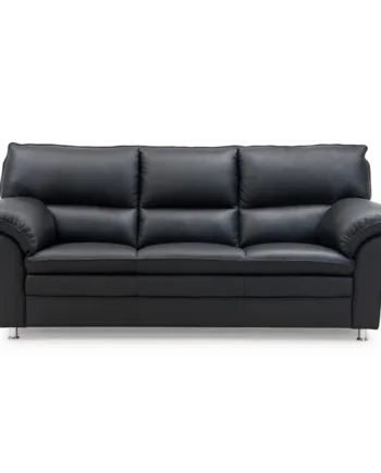 Sort Palma Personers Sofa Semi Spalt Læder Stål Ben - Hjort Knudsen Sofa