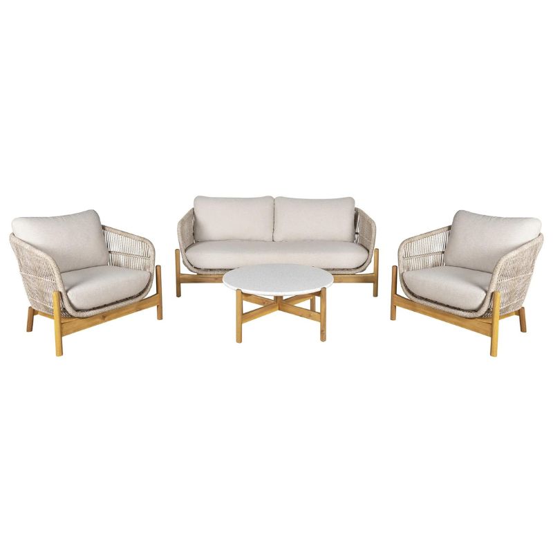 House Nordic Terracina Loungesæt Acacietræ Med Bord Sofa Stole - House Nordic Sofa - 5713917030118