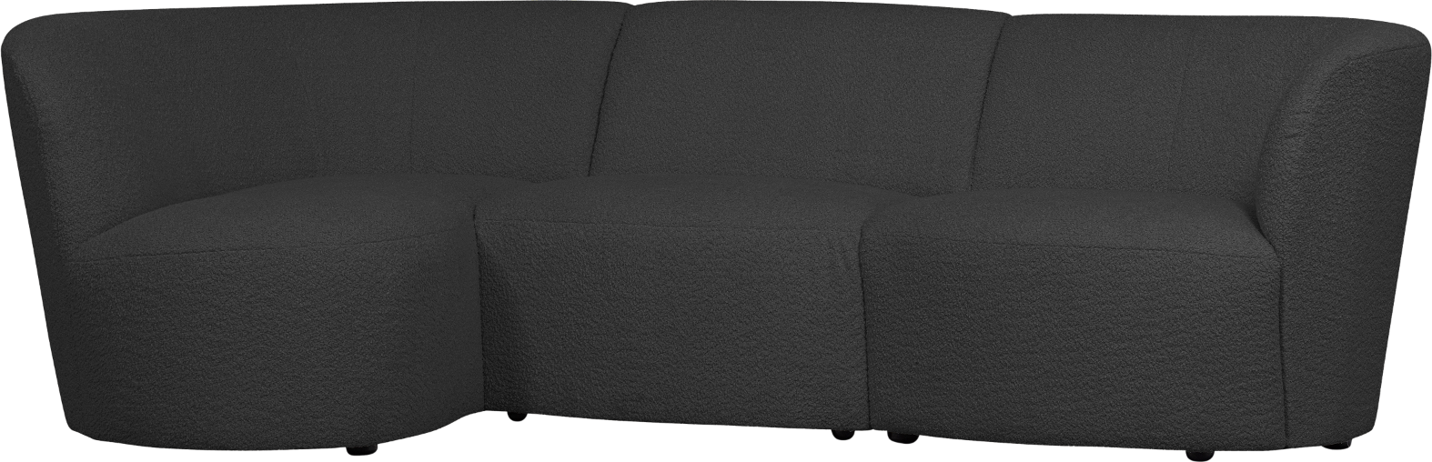Mørkegrå Personers Sofa Venstrevendt Chaiselong Woood Coco Boucl 230x138x70 - Woood Sofa - 8714713198849
