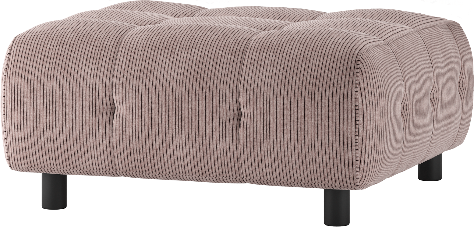 Lyserød Modulær Sofa Skammel Puf Woood Louis Fløjl H43 B90 D90 - Woood Sofa - 8714713194353