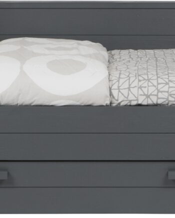 Mørkegrå Sovesofa Sofa Seng Woood Dennis Med Opbevaring Fsc Fyrretræ 219x101x73 - Woood Sofa  - 8714713038176