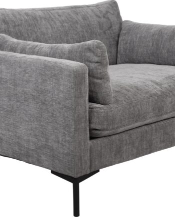 Mørkegrå Personers Sofa Zuiver Summer Stof Med Aftageligt Betræk Slanke Stålben - Zuiver Sofa  - 8718548051744