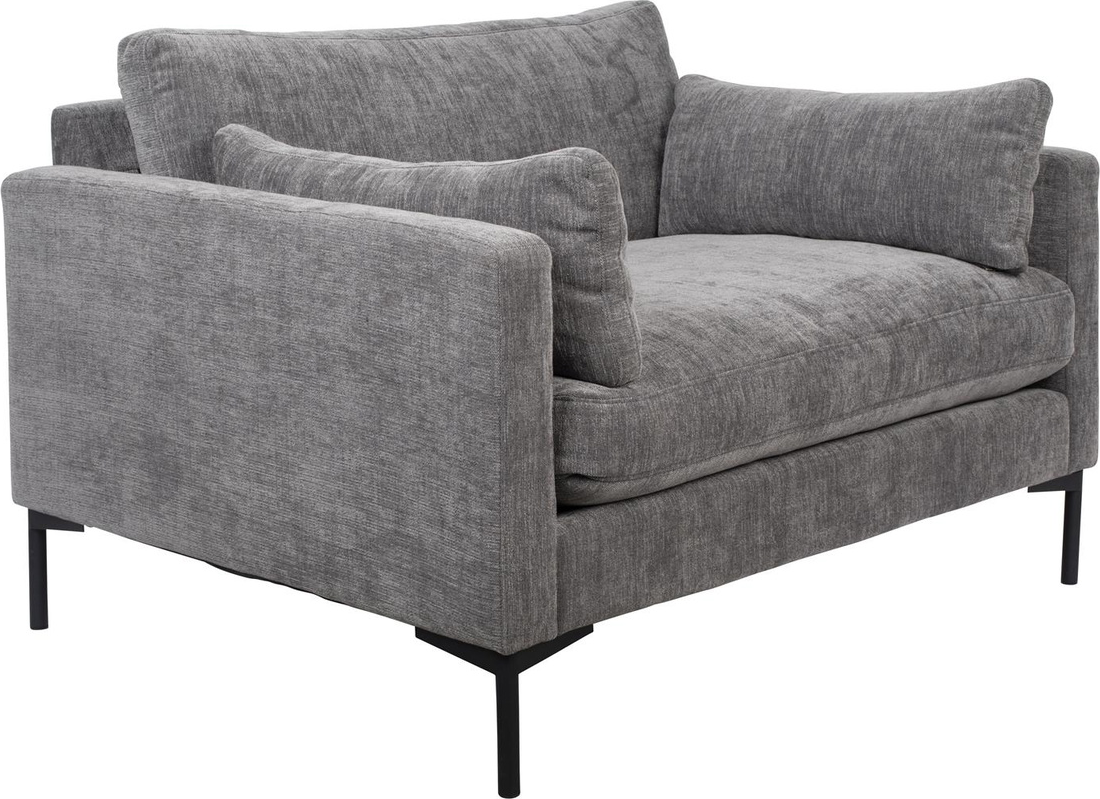 Mørkegrå Personers Sofa Zuiver Summer Stof Med Aftageligt Betræk Slanke Stålben - Zuiver Sofa - 8718548051744