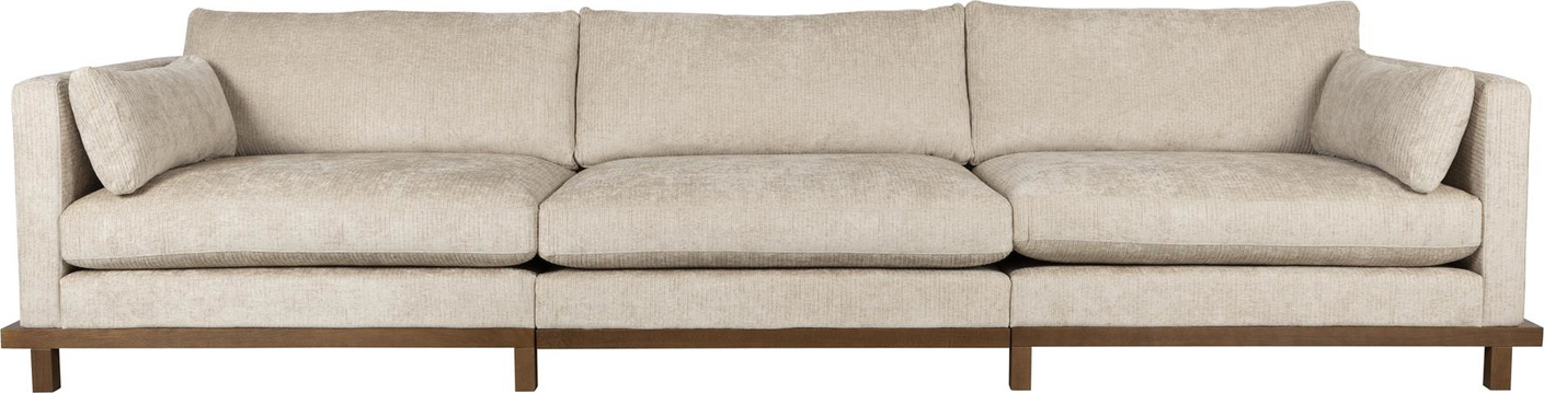 Lysgrå Personers Sofa Zuiver Blossom Japandi Design Med Valnød Egetræ H80b335d101 - Zuiver Sofa - 8718548066830