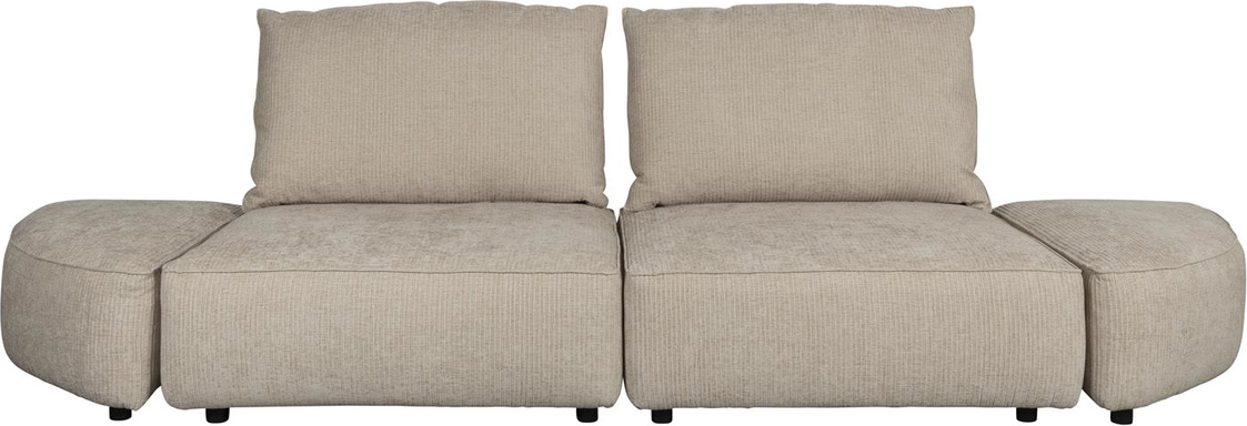 Stenlysgrå Personers Sofa Zuiver Hunter Modulopbygget Blødt Ribbet Stof 318 Bred - Zuiver Sofa - 8718548068575