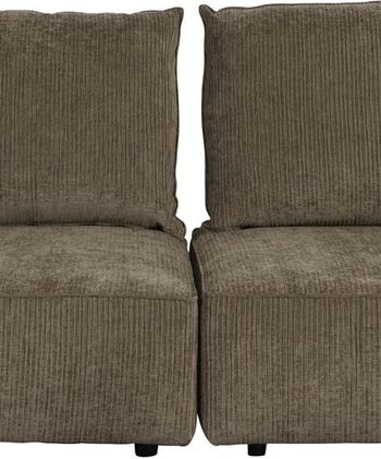 Gråbrun Personers Sofa Zuiver Hunter Ribbet Stof 318 Bred - Zuiver Sofa  - 8718548068612