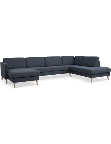 Askset Højrevendt Sofa Polyester B336 D219 Natur Navy - Sofa