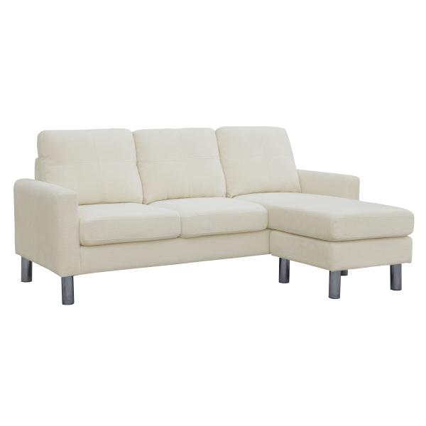Homeville Atlanta Højre Venstrevendt Plys Beige 186x136x86cm - Sofa