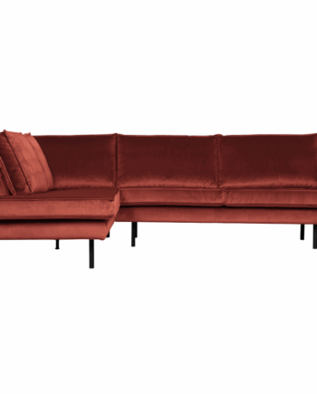 Brun Rodeo Hjørnesofa Højrevendt Velour Chestnut - Bepurehome Sofa  - 8714713126132