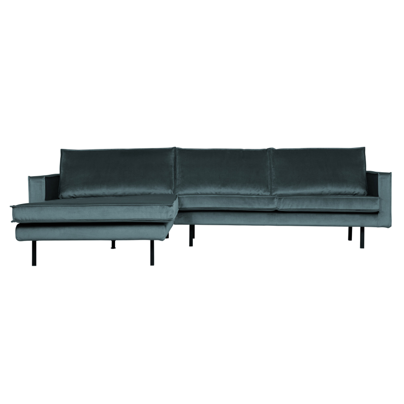 Teal Rodeo Chaiselong Venstrevendt Velour - Bepurehome Sofa - 8714713105465