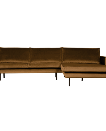 Brun Rodeo Chaiselong Venstrevendt Velour Taupe - Bepurehome Sofa  - 8714713105403