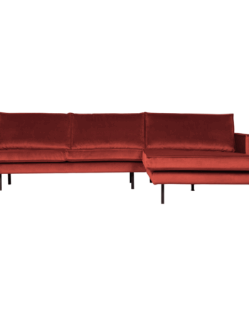 Brun Rodeo Chaiselong Højrevendt Velour Taupe - Bepurehome Sofa  - 8714713105397