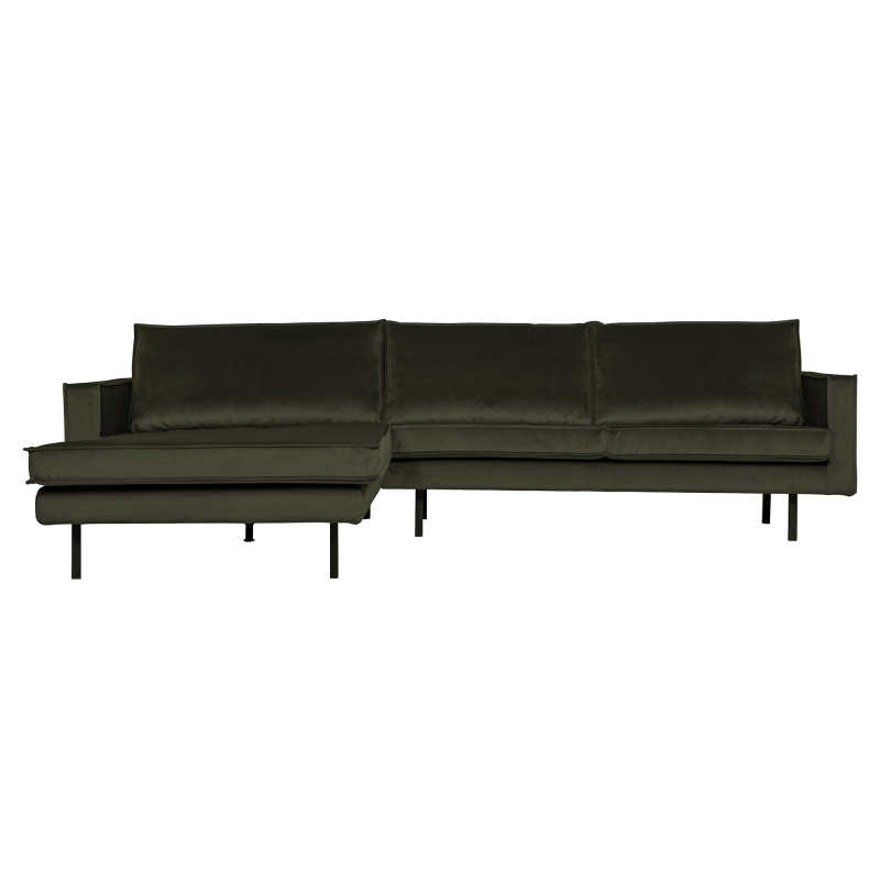 Grøn Rodeo Chaiselong Venstrevendt Velour Dark Green - Bepurehome Sofa - 8714713104741