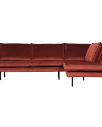 Brun Rodeo Hjørnesofa Højrevendt Velour Chestnut - Bepurehome Sofa  - 8714713126132