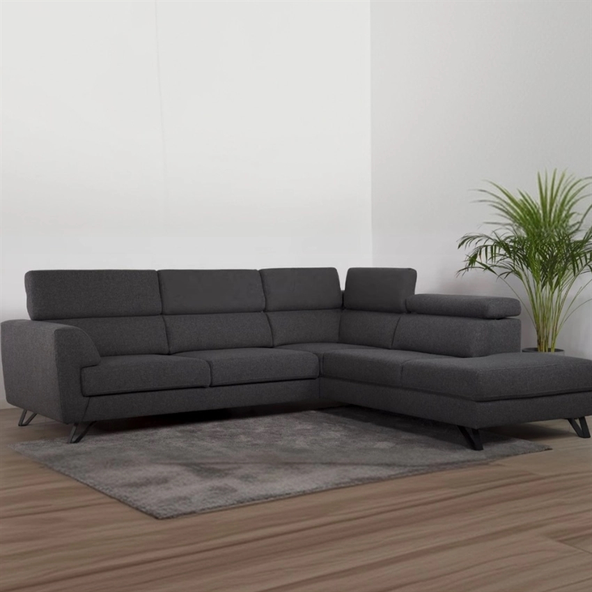 Billund Open End Sofa Højrevendt Grå Stof - Billund Sofa Sofa