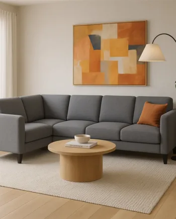 Kreta Hjørnesofa Grå Stof Vendbar Chaiselong - Comfort Living Sofa