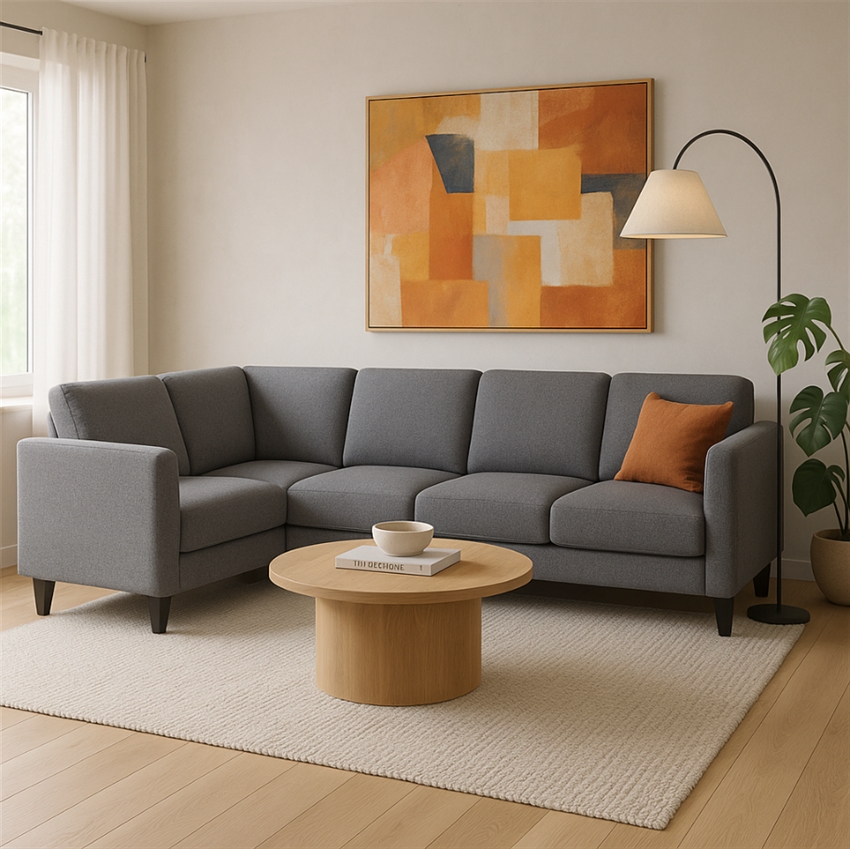 Kreta Hjørnesofa Grå Stof Vendbar Chaiselong - Comfort Living Sofa
