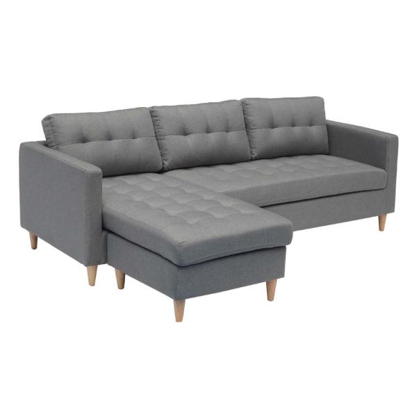 Homeville Pavia Højre Venstrevendt Stof Grå 215x80x80cm - Sofa