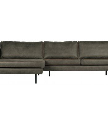 Grøn Rodeo Sofa Med Venstrevendt Chaiselong Læder B300 Vintage Army - Bepurehome Sofa