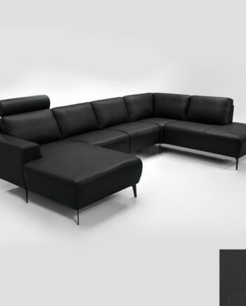 Hjort Knudsen Napoli Sofa Semianilin Læder Semianalin 313 Anthracite - Hjort Knudsen Sofa