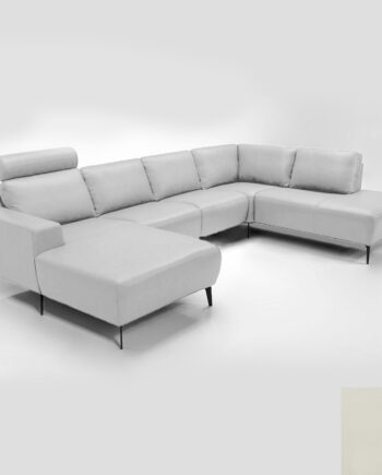 Hvid Hjort Knudsen Napoli Sofa Semianilin Læder Semianalin 317 White - Hjort Knudsen Sofa