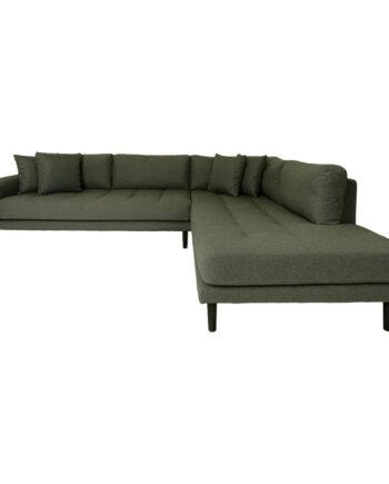 Grøn Sofa Højrevendt Oliven Med Fire Puder Hn1020 Åben Ende 1301406 - Homeshop Sofa  - 5713917021383