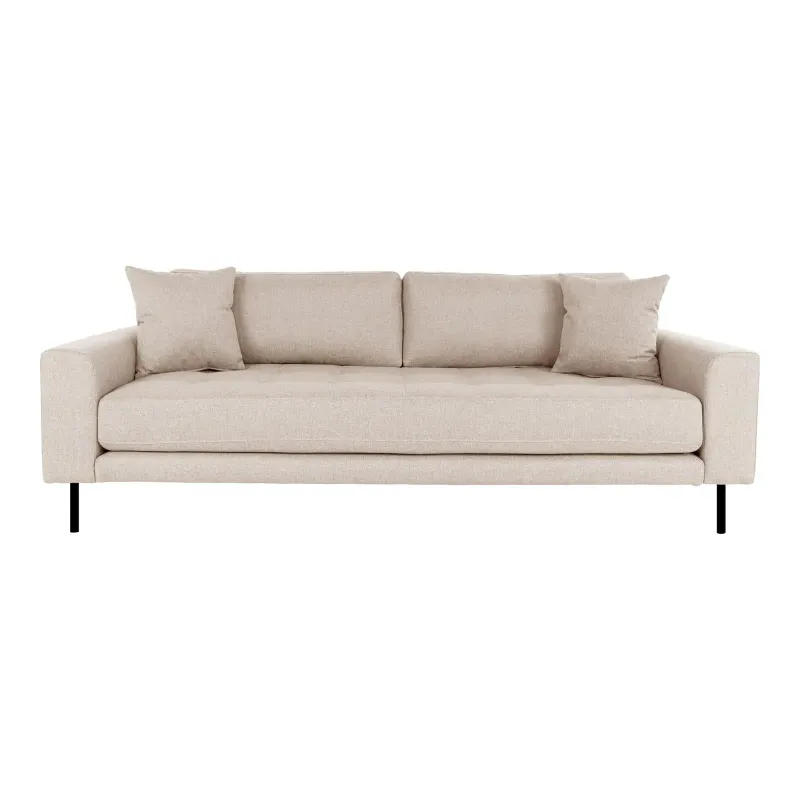 Sofa Beige Med Puder Sorte Stål Ben Hn1025 1301448 - Homeshop Sofa - 5713917021604