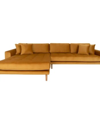 Sofa Venstrevendt Sennepsgul Velour Med Fire Puder Hn1004 1301194 - Homeshop Sofa  - 5713917006656