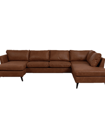 Jakob Sofa Med Venstrevendt Chaiselong Cognac - Nordic Design Sofa