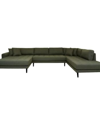 Grøn Sofa Med åben Ende Venstrevendt Oliven Med Fire Puder Hn1020 Åben Ende 1301475 - Homeshop Sofa  - 5713917021123